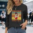 Awesome Since 1952 70Th Birthday Messy Bun Long Sleeve T-Shirt Gifts for Her