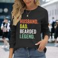Bearded Husband Dad Beard Legend Vintage V2 Long Sleeve T-Shirt Gifts for Her