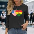 Bolivien USA Flagge Herz Langarmshirts für Bolivianisch-Amerikanische Patrioten Geschenke für Sie