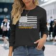 Carpenter Husband Father American Flag Fathers Day Long Sleeve T-Shirt Gifts for Her