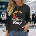 Cat Daddy To A Fatty Vintage 80S Sunset Fat Chonk Dad V2 Long Sleeve T-Shirt Gifts for Her