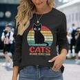 Cats Because People Suck Funny Black Cat Men Women Long Sleeve T-shirt Graphic Print Unisex Gifts for Her