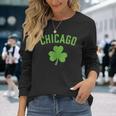 Chicago St Patricks Day Pattys Day Shamrock Long Sleeve T-Shirt Gifts for Her