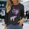Cute Elephant With Heart Rett Syndrome Awareness Long Sleeve T-Shirt Gifts for Her