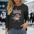 Cute Hippo Explanation Anatomy Of A Hippo Long Sleeve T-Shirt Gifts for Her