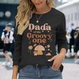 Dada Of The Groovy One Boho 1St Birthday Hippie Mushroom Dad Long Sleeve T-Shirt Gifts for Her