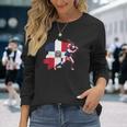 Dominican Republic Flag Baseball Player Sports Long Sleeve T-Shirt T-Shirt Gifts for Her