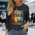 February 1964 59 Years Of Being Awesome Vintage Long Sleeve T-Shirt Gifts for Her