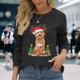 Goldendoodle Christmas Tree Lights Pajama Dog Xmas Men Women Long Sleeve T-shirt Graphic Print Unisex Gifts for Her