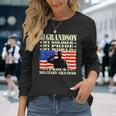 My Grandson My Soldier Hero Proud Military Grandad Long Sleeve T-Shirt Gifts for Her