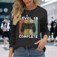 Herren 18 Geburtstag Jungen Gamer Level 18 Complete Langarmshirts Geschenke für Sie