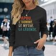 Herren Papou Lhomme Le Mythe Legende Vintage Papou Langarmshirts Geschenke für Sie