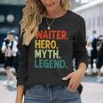 Herren Waiter Hero Myth Legend Retro Vintage Kellner Langarmshirts Geschenke für Sie