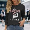 Housekeeping Retro Woman Need A Cleaning Lady Ask Me Long Sleeve T-Shirt Gifts for Her