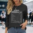 Judo Nutrition Facts Sarkastisches Judo Girl Langarmshirts Geschenke für Sie