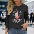 Just A Girl Who Loves Pigs Hog Lover Cute Farmer Girls Long Sleeve T-Shirt Gifts for Her