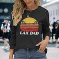 Lax Dad Vintage X Crossed Lacrosse Sticks 80S Sunset Retro Long Sleeve T-Shirt Gifts for Her