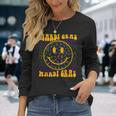 Leopard Hippie Face Retro Groovy Mardi Gras Long Sleeve T-Shirt Gifts for Her