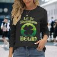 Let The Shenanigans Begin Retro Shamrock Fun St Patricks Day Long Sleeve T-Shirt Gifts for Her