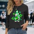 Love Gnomes Irish Shamrock St Patricks Day Four Leaf Clover Long Sleeve T-Shirt Gifts for Her