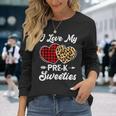 I Love My Pre-K Sweeties Hearts Valentines Day Teacher Long Sleeve T-Shirt Gifts for Her