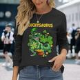 Luckysaurus Irish Leprechaun Dinosaur Rex St Patricks Day Long Sleeve T-Shirt Gifts for Her