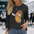 Lustiges Hot Dog Dabbing Langarmshirts, Tanzendes Würstchen Design Geschenke für Sie