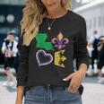 Mardi Gras I Love Mardi Gras Distressed Long Sleeve T-Shirt Gifts for Her