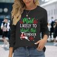 Most Likely To Shoot The Reindeer Funny Holiday Christmas Men Women Long Sleeve T-shirt Graphic Print Unisex Gifts for Her