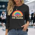 Nobody Know Im A Lesbian Retro Groovy Lgbt Pride Month Ally Long Sleeve T-Shirt T-Shirt Gifts for Her