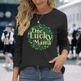 One Lucky Mama St Patricks Day Shamrock Clover Men Women Long Sleeve T-Shirt Gifts for Her