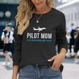 Pilot Mom Cute Airplane Aviation Long Sleeve T-Shirt Gifts for Her