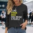 Pokerkarten Spruch Pokerrunde I Like Beer Poker Langarmshirts Geschenke für Sie