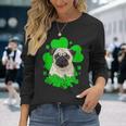 Pug St Patricks Day Clovers Long Sleeve T-Shirt Gifts for Her