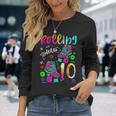 Rolling Into 10Th Birthday Leopard Roller Skates 10 Yrs Old Long Sleeve T-Shirt Gifts for Her