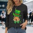 St Patricks Day Leprechaun Squirrel Rodents Shamrock Irish Long Sleeve T-Shirt Gifts for Her