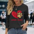 Stolze Hunde-Mama Herz Pfotenabdruck Hundepfote Tierliebe Langarmshirts Geschenke für Sie