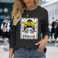 Sunflower Be Kind Girls Autism Awareness Messy Bun Long Sleeve T-Shirt T-Shirt Gifts for Her