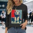 Trump Goat Middle Finger Election 2024 Republican Poster Long Sleeve T-Shirt Gifts for Her