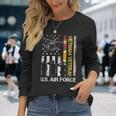 Us Air Force Vietnam Veteran With American Flag Long Sleeve T-Shirt Gifts for Her