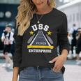 Uss Enterprise Aircraft Carrier Military Veteran Long Sleeve T-Shirt Gifts for Her