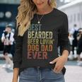 Vintage Best Bearded Beer Lovin Dog Dad Pet Lover Owner Long Sleeve T-Shirt Gifts for Her