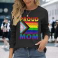 Vintage Lgbtq Rainbow Flag Proud Ally Pride Mom Long Sleeve T-Shirt Gifts for Her