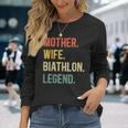 Vintage Mutter Frau Biathlon Legende Retro Wintersport Langarmshirts Geschenke für Sie