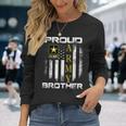 Vintage Proud Army Brother With American Flag Long Sleeve T-Shirt Gifts for Her