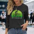 Vintage Retro Best Cycling Dad Ever Mountain Biking Long Sleeve T-Shirt Gifts for Her