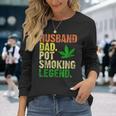 Vintage Retro Husband Dad Pot Smoking Weed Legend Long Sleeve T-Shirt Gifts for Her