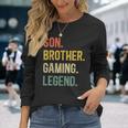 Vintage Sohn Bruder Gaming Legende Retro Video Gamer Boy Geek Langarmshirts Geschenke für Sie