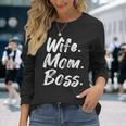 Wife Mom Boss Mama Mutter Muttertag Langarmshirts Geschenke für Sie