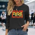 Wildland Fire Rescue Department Firefighters Firemen Uniform Long Sleeve T-Shirt Gifts for Her
